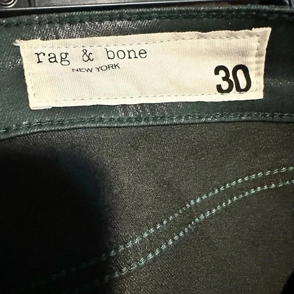 Rag & Bone Casey High-Rise Ankle Flare Coated Pine Grove NWT size 30 - Picture 10 of 10